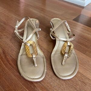 Lilly Pulitzer Palm Beach gold sandals